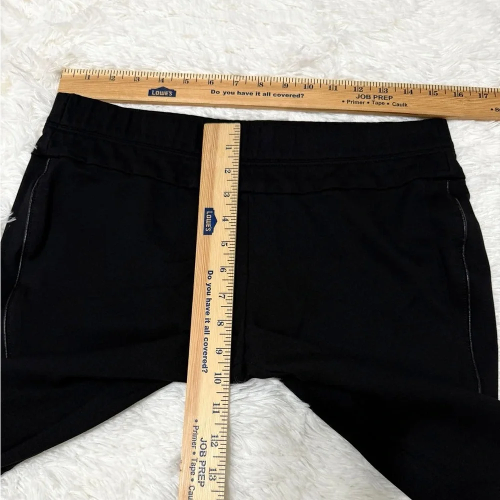 J. Jill Ponte Knit Leggings Black Pant Faux Leather Side Seam Pull On Size M P